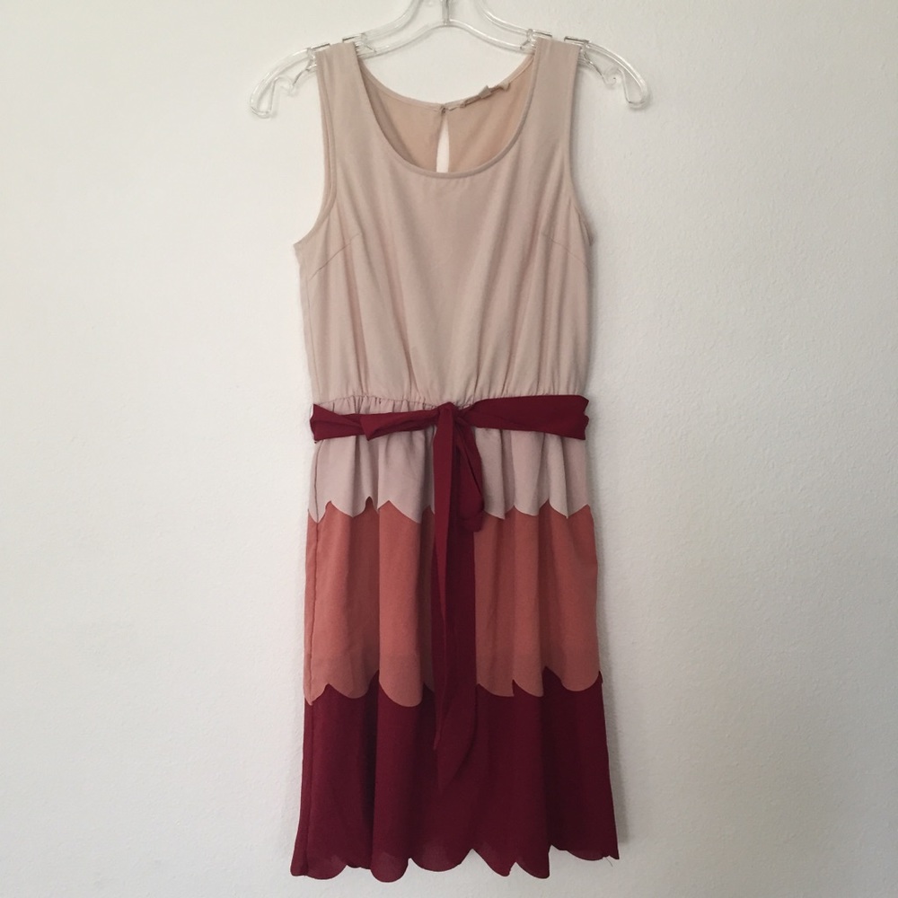 Altar’d State Ruffle Layer Dress With Ribbon